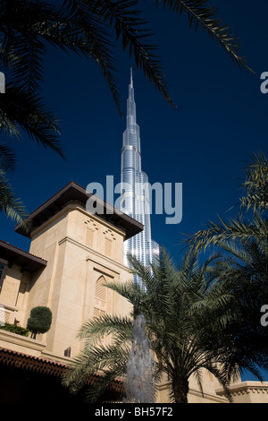 Dramatische Grafik Winkel Burj Khalifa Dubai SEAT2 Adresse Stockfoto