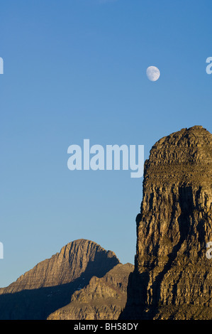 Mondaufgang über Heavy Runner Berg Blick nach Osten von Logan Pass Stockfoto