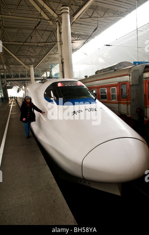 Die superschnellen Züge in China. Stockfoto