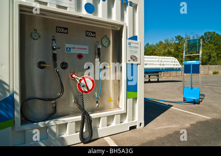 Mobile Wasserstofftankstelle von Air Liquide auf Michelin Challenge Bibendum 2006, Paris, Frankreich Stockfoto