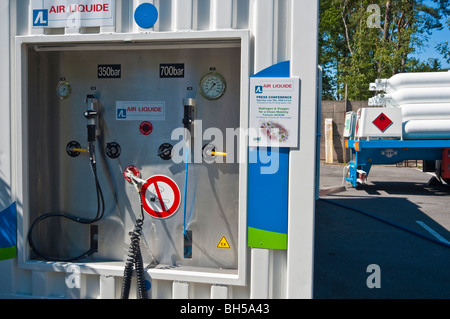 Mobile Wasserstofftankstelle von Air Liquide auf Michelin Challenge Bibendum 2006, Paris, Frankreich Stockfoto