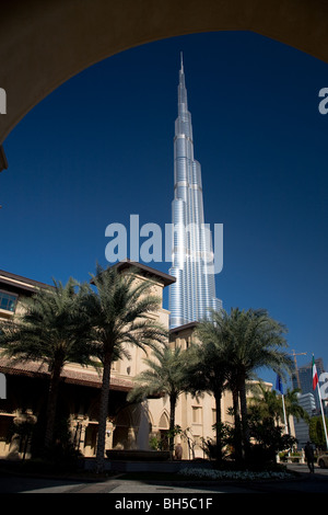 Dramatische Grafik Winkel Burj Khalifa Dubai SEAT2 Adresse Stockfoto