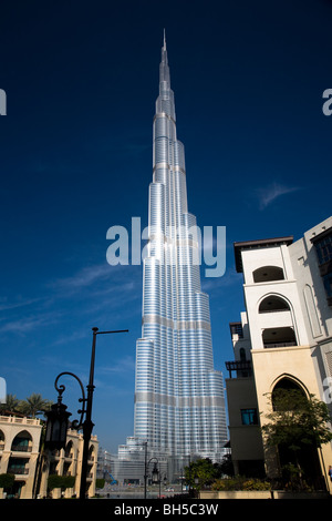 Dramatische Grafik Winkel Burj Khalifa Dubai SEAT2 Adresse Stockfoto