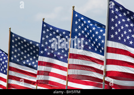 Memorial Day-Flags in Cutbank Stockfoto