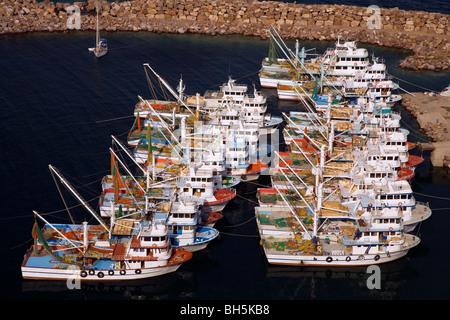 Angelboote/Fischerboote im Hafen von Babakale, Canakkale, Türkei Stockfoto