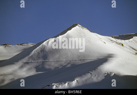 Abseits der Pisten am Hang des Valle Nevado Ski Resort in den Anden von Chile Stockfoto