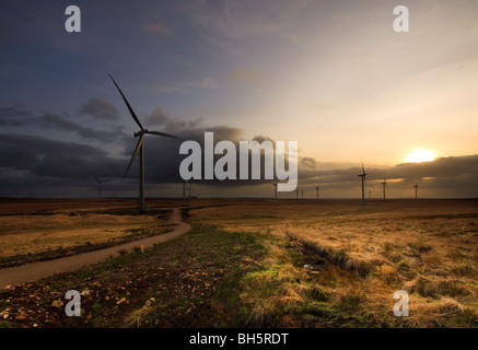 Windkraftanlagen an Whitelee, Eaglesham Moor, Glasgow Stockfoto