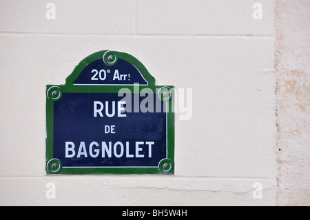 Straßenschild Paris Stockfoto