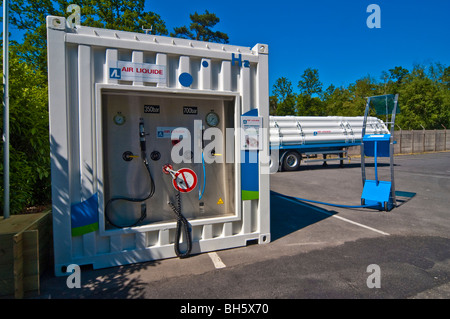 Mobile Wasserstofftankstelle von Air Liquide auf Michelin Challenge Bibendum 2006, Paris, Frankreich Stockfoto