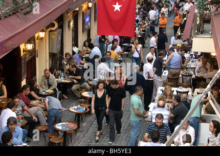 Restaurants in Nevizade Beyoglu Istanbul Stockfoto