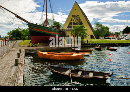 Frammuseet (Fram-Museum) und historische Schiff Gjøa, Bygdøy, Oslo, Norwegen Stockfoto