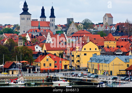 Die mittelalterliche Hansestadt Visby, Gotland, Schweden Stockfoto