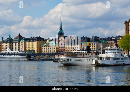 Blick in Richtung Gamla Stan (Altstadt), Stockholm, Schweden Stockfoto