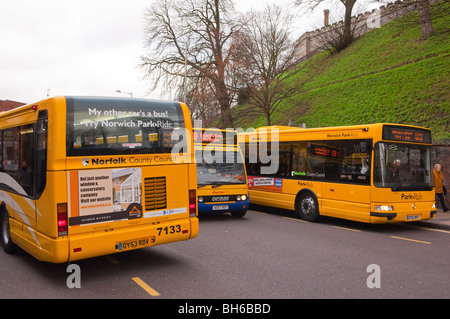 ÖPNV-Busse in Norwich, Norfolk, England, Großbritannien, Uk Stockfoto