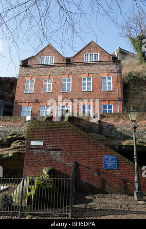 Schulzimmer und aufgewachsen in Nottingham Anzeigenteil des Museum of Nottingham Lebens im Sudhaus yard Nottingham uk Stockfoto