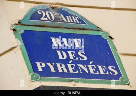 Straßenschild Paris Stockfoto