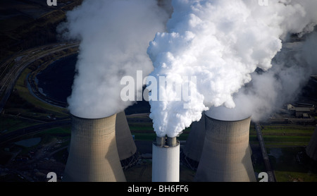 Kraftwerk-Ausgang West Burton, Nr Gainsborough, Nordengland Stockfoto