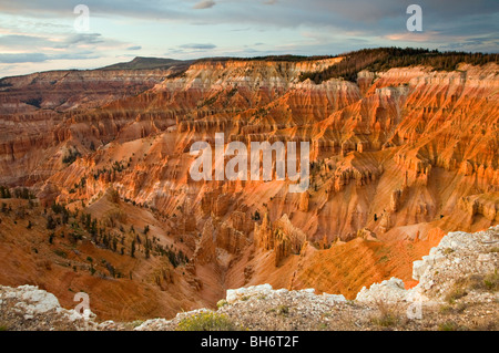 Blick auf Cedar Breaks Amphitheater vom obersten Punkt in Cedar Breaks National Monument in Utah Stockfoto