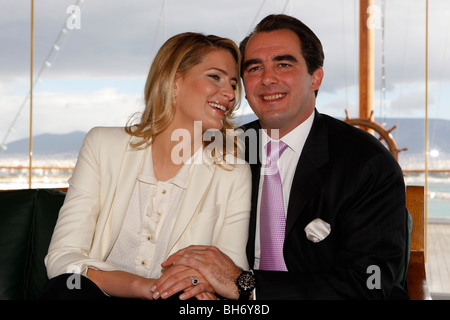 Prinz Nikolaos mit seiner Verlobten Tatiana Blatnik Stockfoto