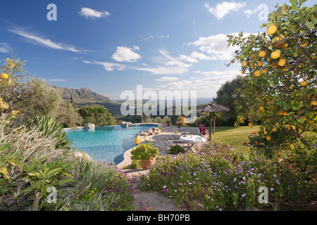 Garten in Casares in Richtung Gibraltar Stockfoto