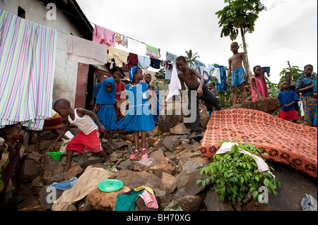 Auf der Suche nach Stadt, Sierra Leone Stockfoto