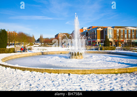 Welwyn Garden City-Schnee-Szene Stockfoto