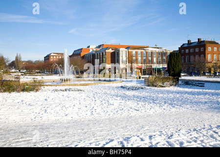 Welwyn Garden City-Schnee-Szene Stockfoto