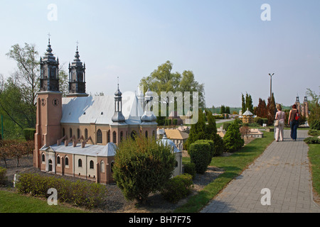 Pobiedziska Miniatur Open Air Museum, Gniezno Kathedrale Modell, Großpolen, Polen Stockfoto