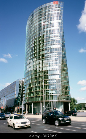 31. Juli 2009 - Deutsche Bahn Hauptsitz tower am Potsdamer Platz in der deutschen Hauptstadt Berlin. Stockfoto