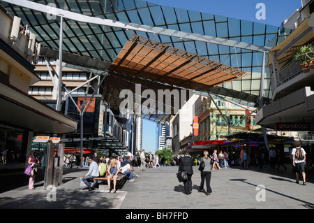 Queen Street Mall, Brisbane Fußgänger Haupteinkaufsstraße in Brisbane, Queensland, Australien. Stockfoto