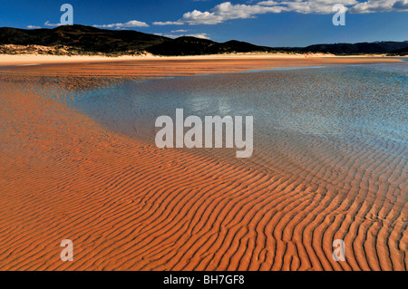 Portugal, Algarve: Lagune und Sandbank am Praia da Amoreira Stockfoto