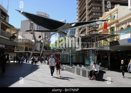 Queen Street Mall, Brisbane Fußgänger Haupteinkaufsstraße in Brisbane, Queensland, Australien. Stockfoto