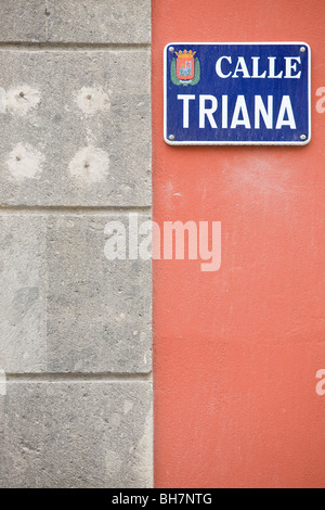 Eine Reihe von Fotos von der Calle Mayor de Triana, der Haupteinkaufsstraße in der Altstadt von Las Palmas, Gran Canaria Stockfoto