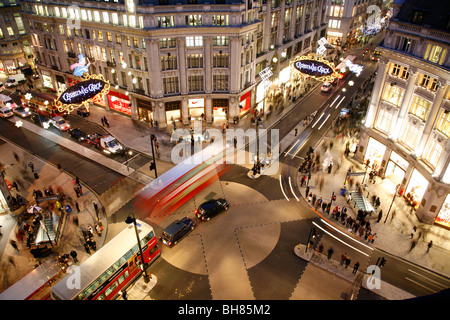 Luftaufnahme von Oxford Circus, West End, London, UK Stockfoto