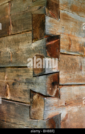 Ecke aus einer Holzstruktur Stockfoto