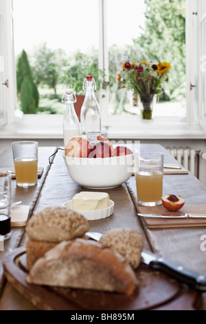 Ein Tisch für das Frühstück Stockfoto