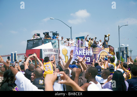 Siegesparade für 2009 NBA Champion Los Angeles Lakers, 16. Juni 2009 Stockfoto