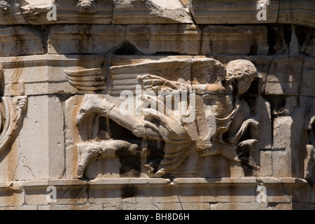 Athen Griechenland Römische Agora Turm der Winde (Horologion von Kyrristos) gilt als die erste meteorologische Station der Welt Stockfoto