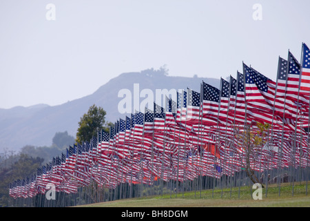 Malibu CA 3000 Flaggen, 11. September 2009, Stockfoto