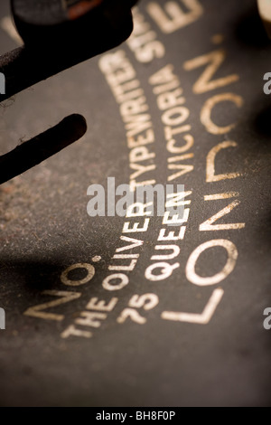 Nahaufnahme des antiken Oliver Schreibmaschine text Stockfoto