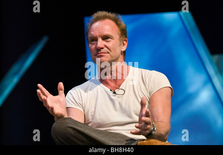 Rock star Sting abgebildet bei Hay Festival 2009 Hay on Wye Powys Wales UK Stockfoto