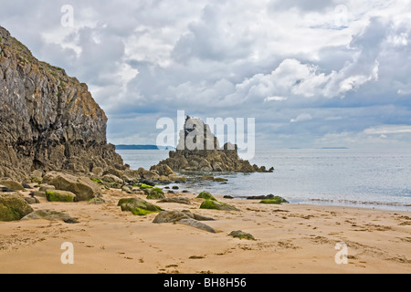 Strand von Barafundle Bay, Pembrokeshire Stockfoto