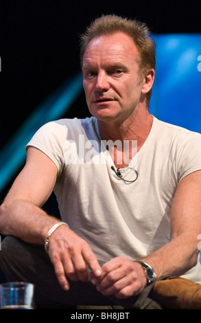 Rock star Sting abgebildet bei Hay Festival 2009 Hay on Wye Powys Wales UK Stockfoto