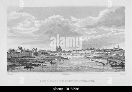 Paris von der Brücke von Austerlitz Stockfoto
