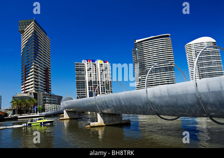 Melbourne-Brücken / der Webb Brücke in Melbourne Docklands / Melbourne Victoria Australien. Stockfoto