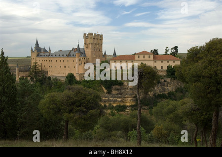 Segovia, berühmt für seine römischen Aquädukt, Kathedrale und Alcazar, Castilla y Leon, Spanien. El Alcazar Stockfoto