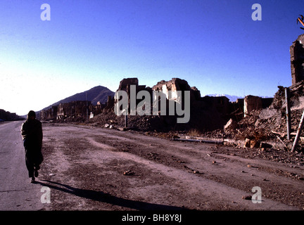 Die Hauptstadt Kabul in Schutt und Asche circa 1994 Stockfoto