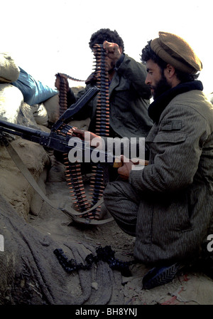 Afghanische Soldaten loyal zu damalige Regierung an der Front in Kabul circa 1994 Stockfoto