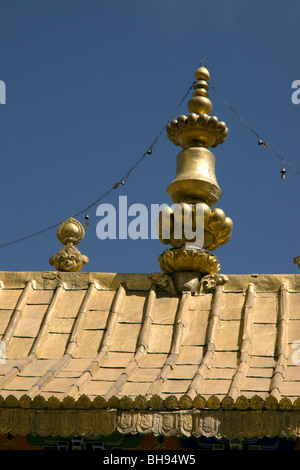 Goldene Tempel Dach eingehend Tashilhunpo Kloster Shigatse tibet Stockfoto