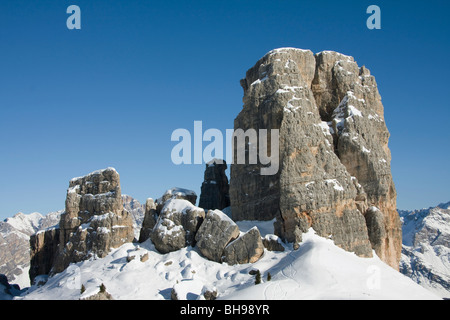 Cinque Torri, Cortina d ' Ampezzo, Dolomiten, Veneto, Italien Stockfoto